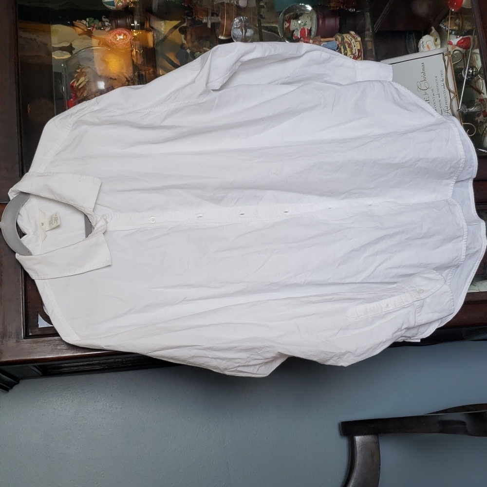 Oversized Oxford type women's button down shirt